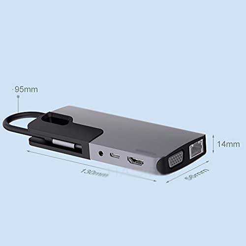 USB-C Hub with USB 3.0, VGA, Audio & RJ45 Ethernet Adapter