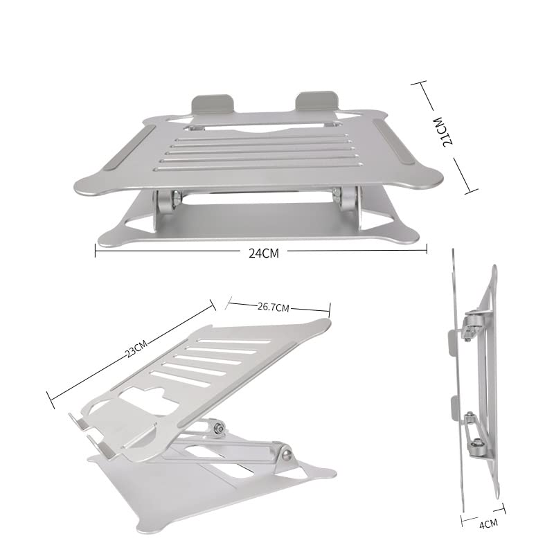 Foldable Aluminum Laptop Stand with Adjustable Height & Portable Design