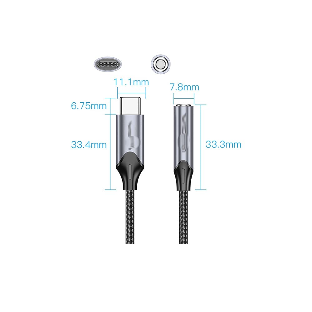 USB-C to 3.5mm Headphone Adapter with AUX Audio Cable