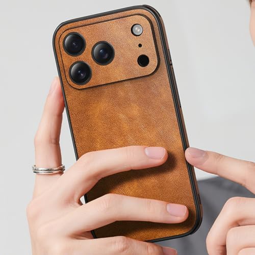 Vintage Leather Case for iPhone 17 Series with Full Lens Protection