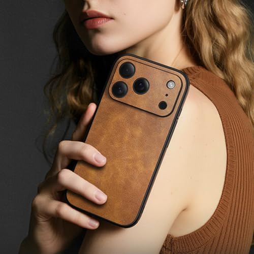 Vintage Leather Case for iPhone 17 Series with Full Lens Protection