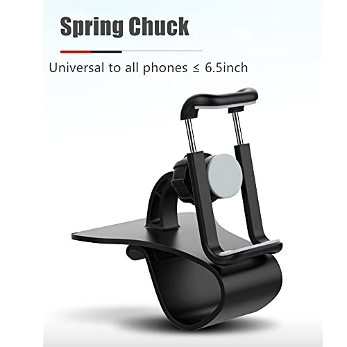 Dashboard Phone Holder with Flexible Clip Mount, Universal for 4–6" Smartphones