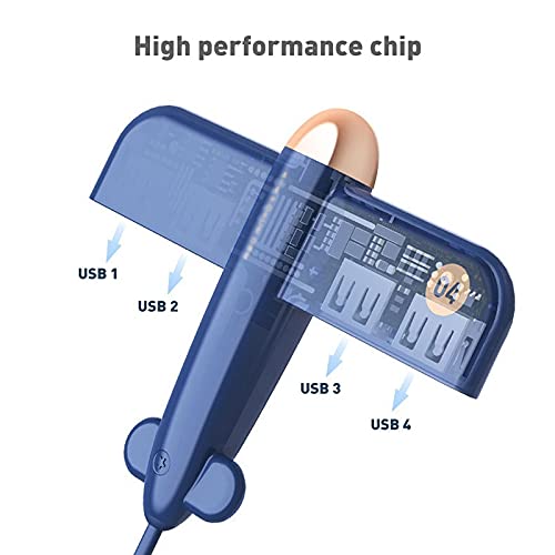 4-Port USB 2.0 Hub Splitter with Multi-Function Data Expansion