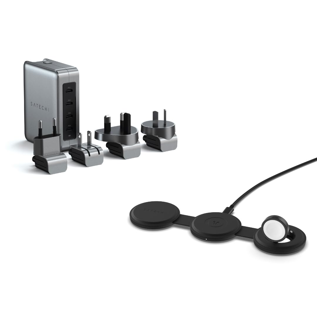 145W GaN USB-C Charger with 4 Ports & 3-in-1 Wireless Charging Station