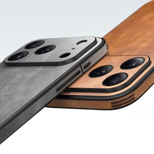 Vintage Leather Case for iPhone 17 Series with Full Lens Protection