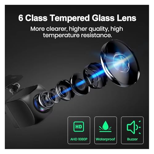 1080P AHD Car Rear View Camera with Radar Alarm, Waterproof & 145° Wide Angle