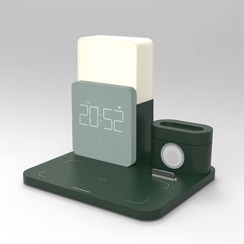 Wireless Charging Phone Stand with Alarm Clock & Night Light Desk Lamp