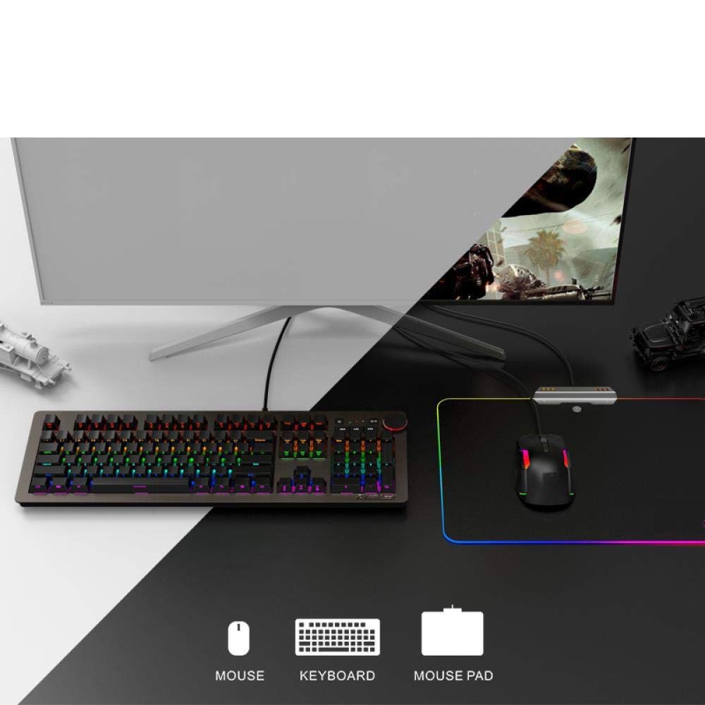 RGB Mechanical Keyboard & Mouse Set with Gaming Macro Lighting Kit