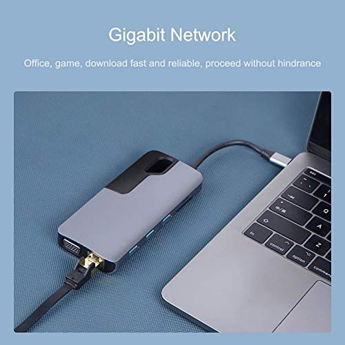 USB-C Hub with USB 3.0, VGA, Audio & RJ45 Ethernet Adapter
