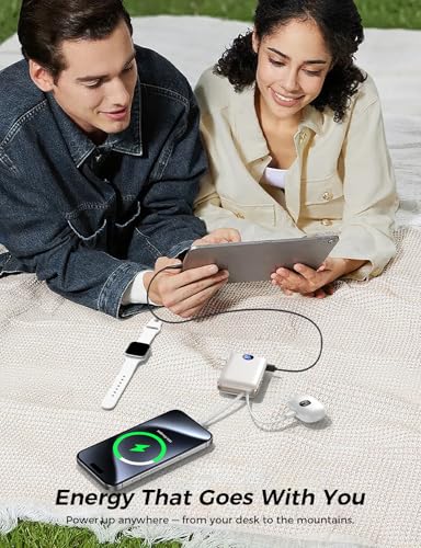 10000mAh Portable Power Bank with Built-in Cables & 22.5W Fast Charging