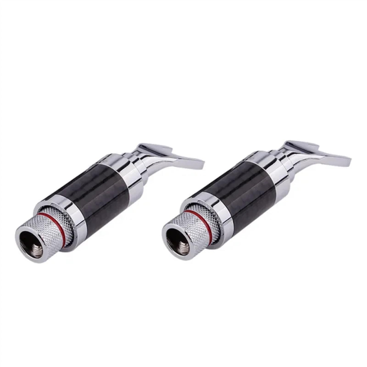 Spade Fork to Banana Plug Speaker Cable Adapter with Rhodium Connector