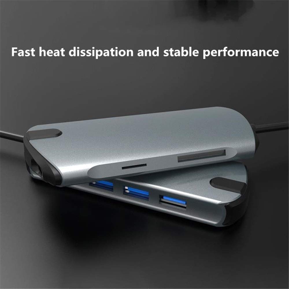 8-in-1 USB-C Hub with 4K HDMI, USB 3.0, PD Charging & Card Reader