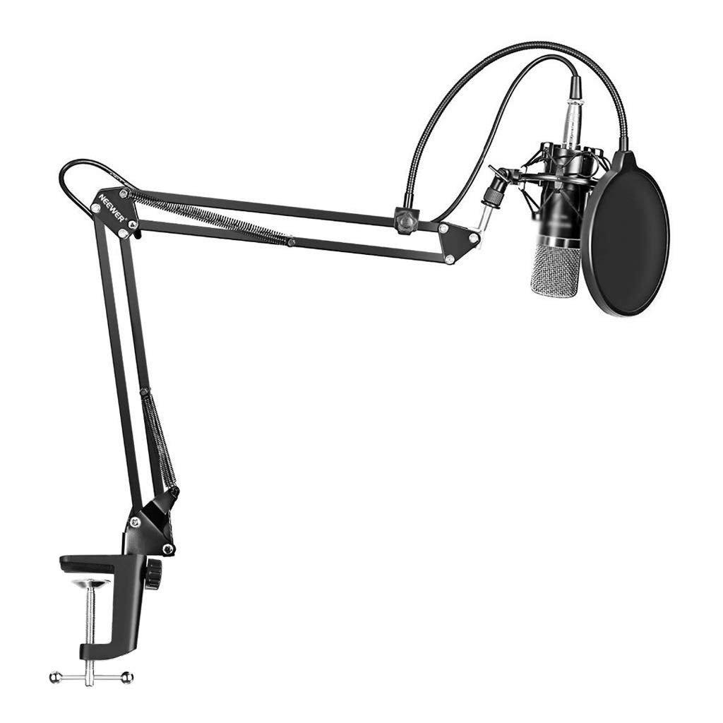 Condenser Microphone with Adjustable Arm Stand & Shock Mount Kit