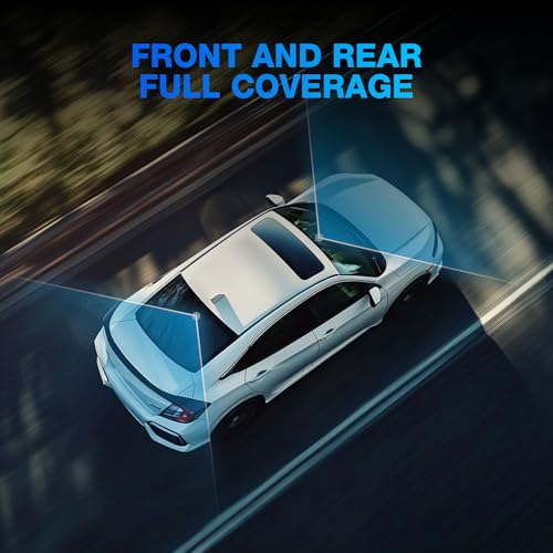 AI Dash Cam 1440p Front & Rear Camera with ADAS Alerts & 24/7 Monitoring