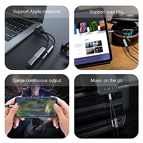 USB-C to 3.5mm Audio Adapter with HiFi DAC & Audio Splitter