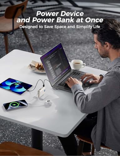 10000mAh Portable Power Bank with Built-in Cables & 22.5W Fast Charging