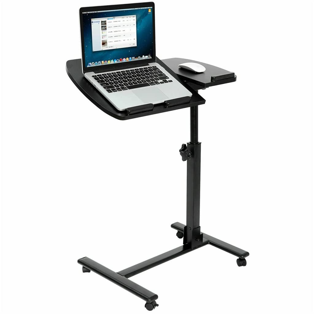 Adjustable Rolling Laptop Desk with Height & Angle Control for Sofa and Bed Use