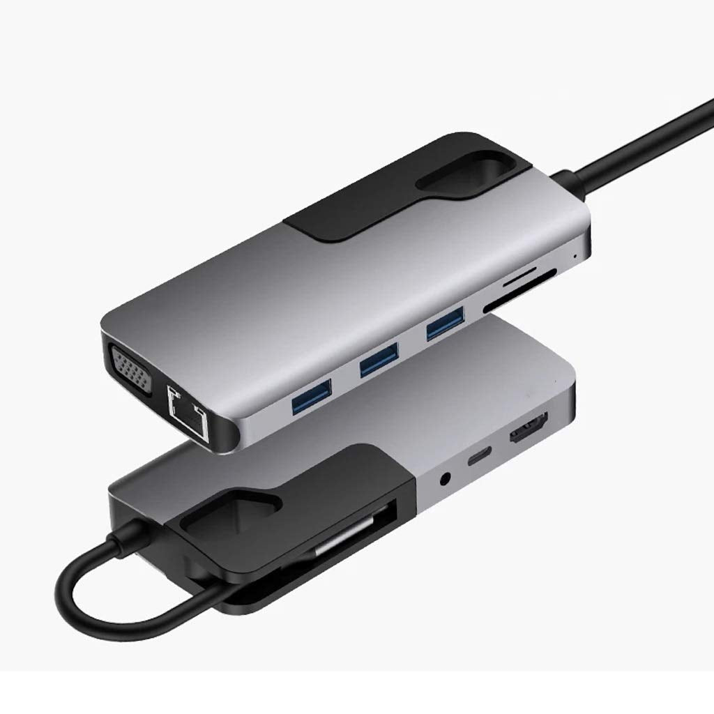 USB-C Hub with USB 3.0, VGA, Audio & RJ45 Ethernet Adapter