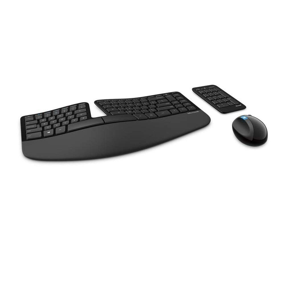 Ergonomic Wireless Keyboard and Mouse Combo with Comfortable Desktop Design