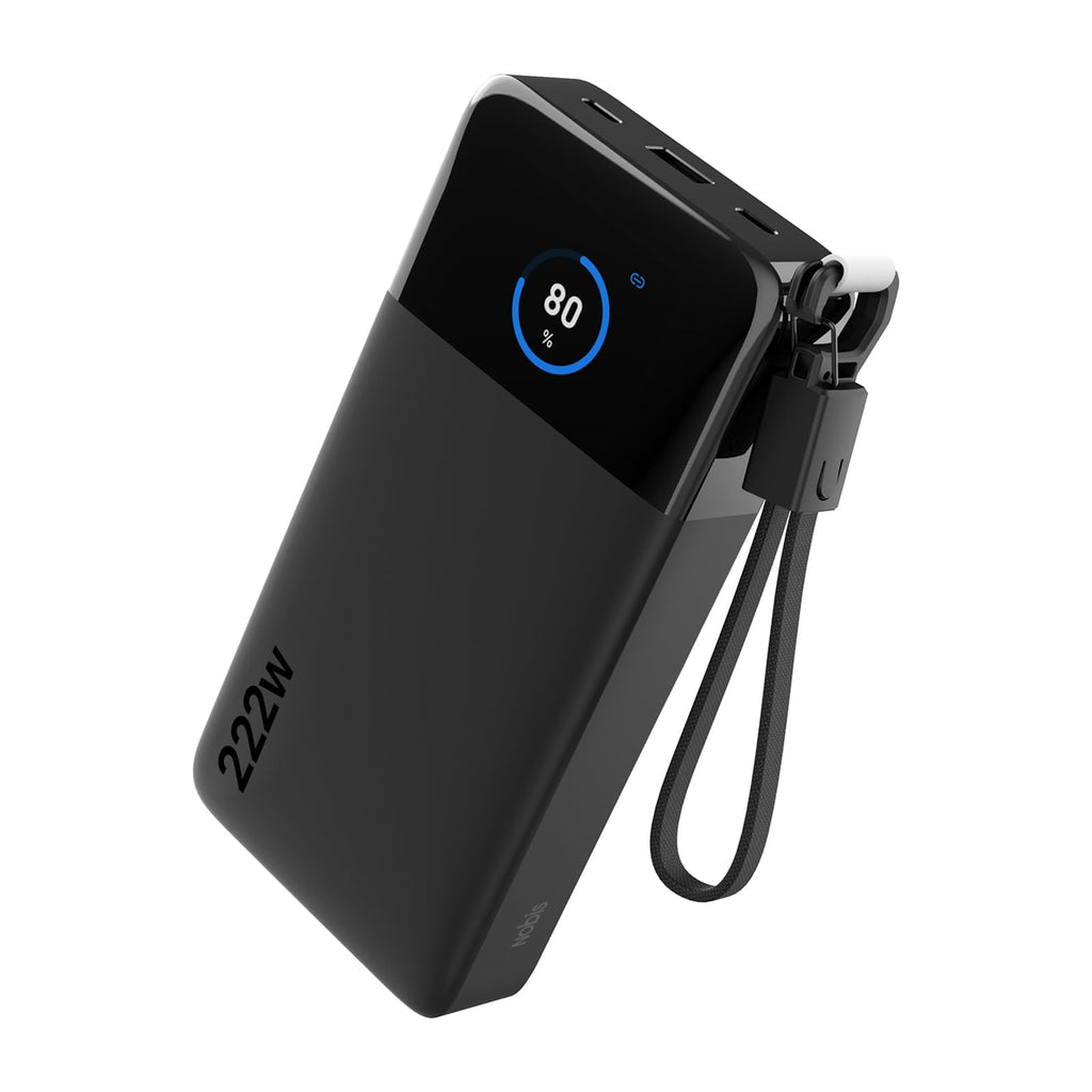25000mAh 222W Portable Power Bank with Dual USB-C Ports & Digital Display