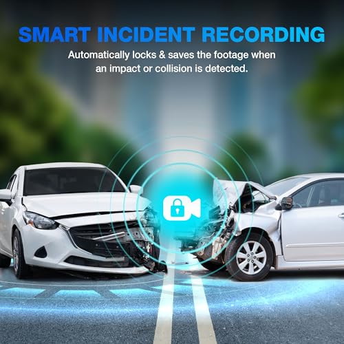 AI Dash Cam 1440p Front & Rear Camera with ADAS Alerts & 24/7 Monitoring