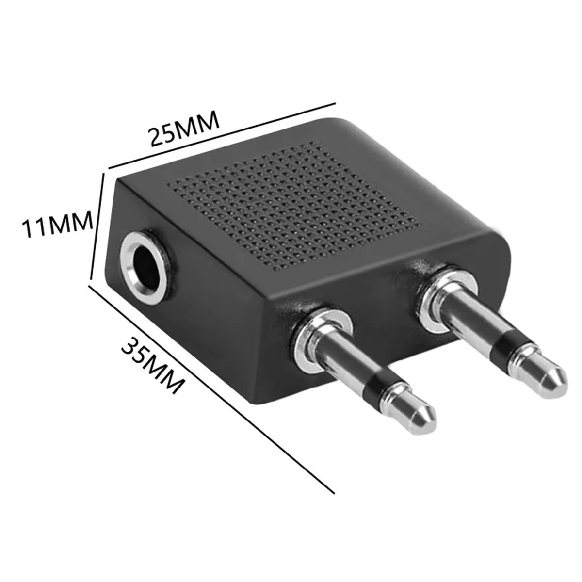 3.5mm Female to Dual Male Audio Adapter for Airline Headphones (5-Pack)