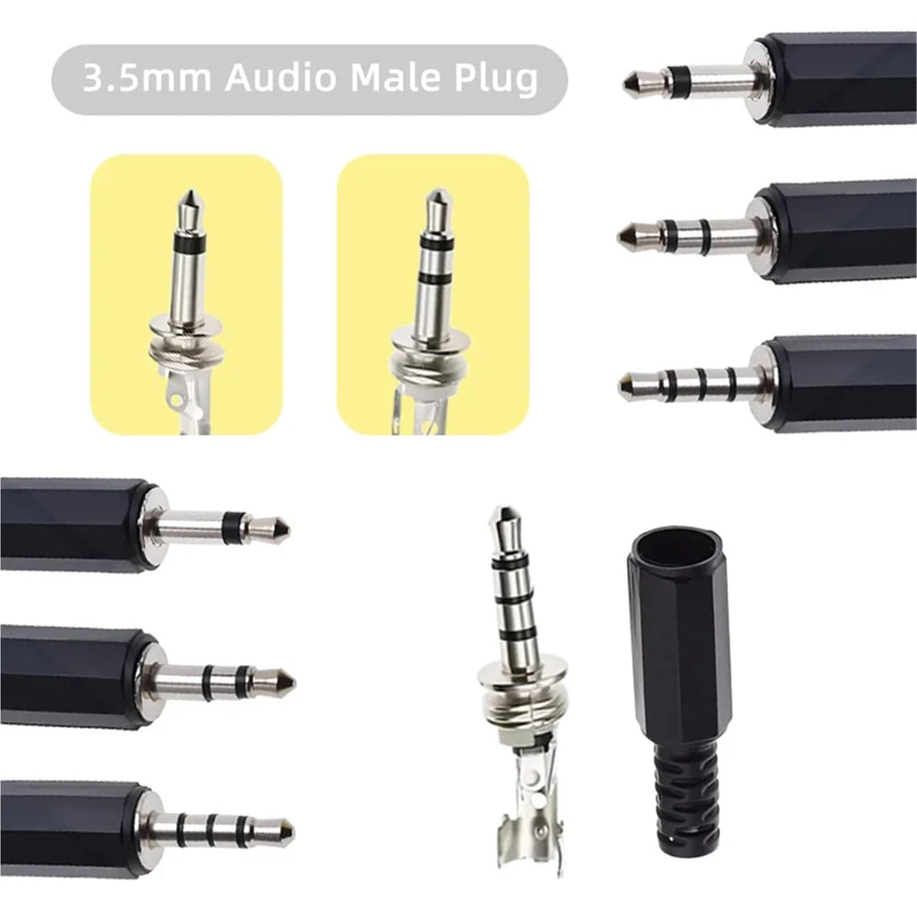 3.5mm Audio Plug Adapter for Microphone, Headphones & Earphones (5-Pack)