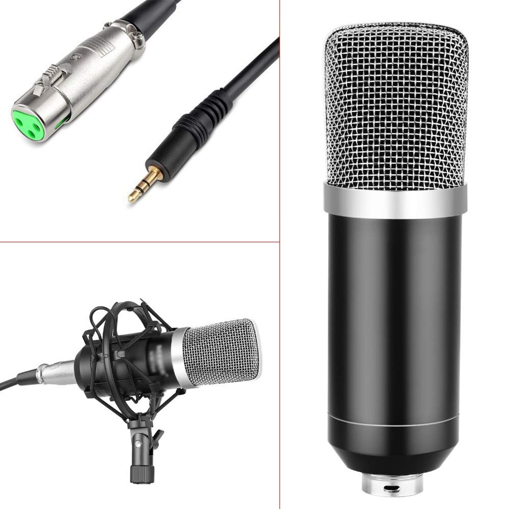 Condenser Microphone with Adjustable Arm Stand & Shock Mount Kit