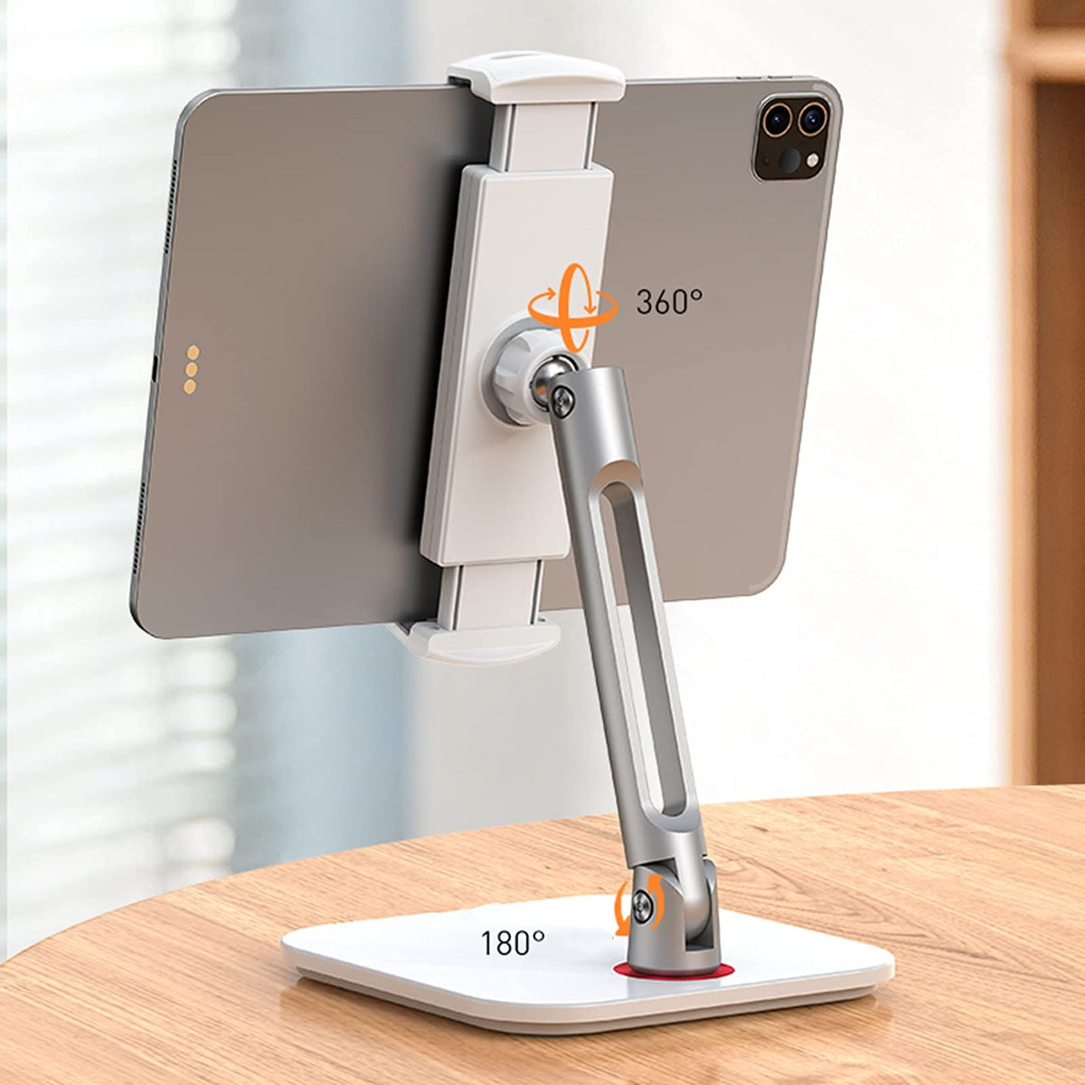 360° Swivel Aluminum Tablet & Phone Stand for Desk, 4.7–13"