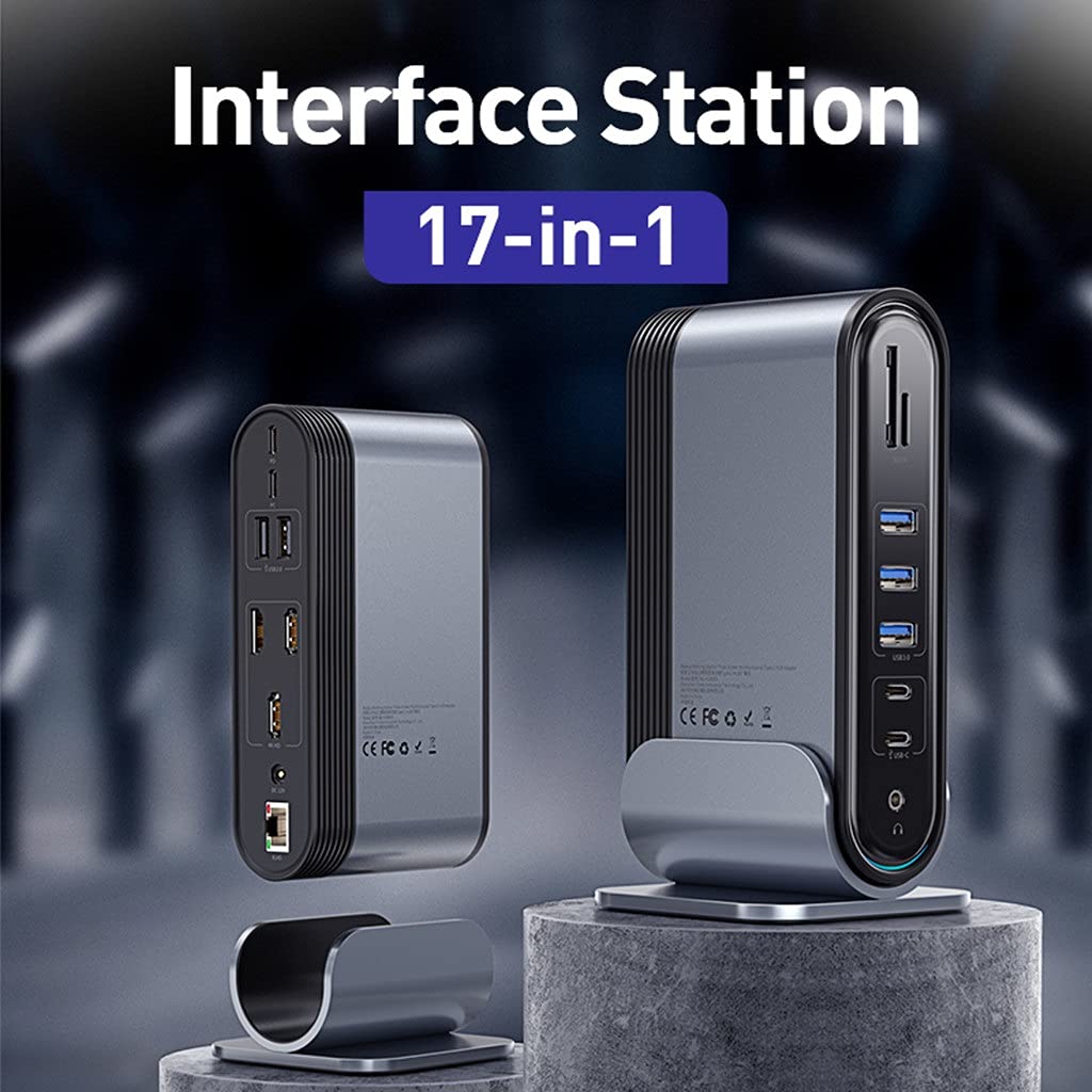 17-in-1 USB-C Docking Station with 4K HDMI, VGA, RJ45, USB 3.0 & PD Charging