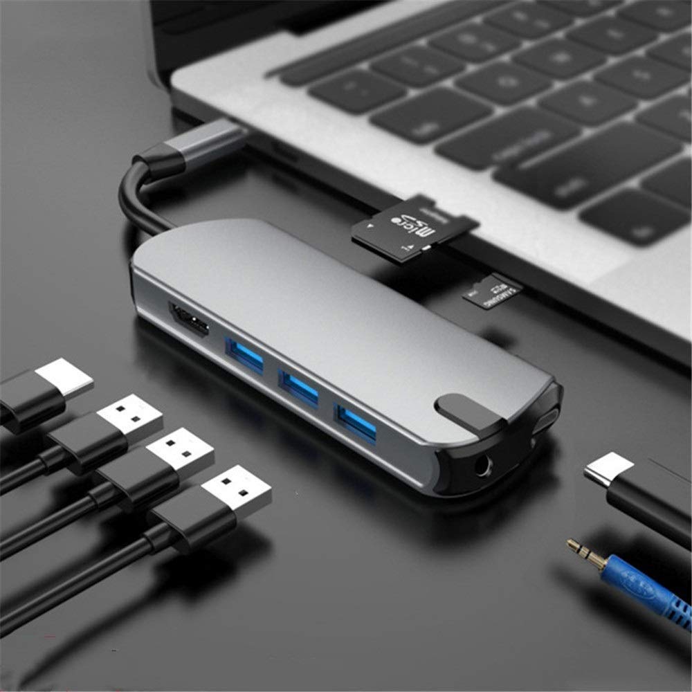 8-in-1 USB-C Hub with 4K HDMI, USB 3.0, PD Charging & Card Reader