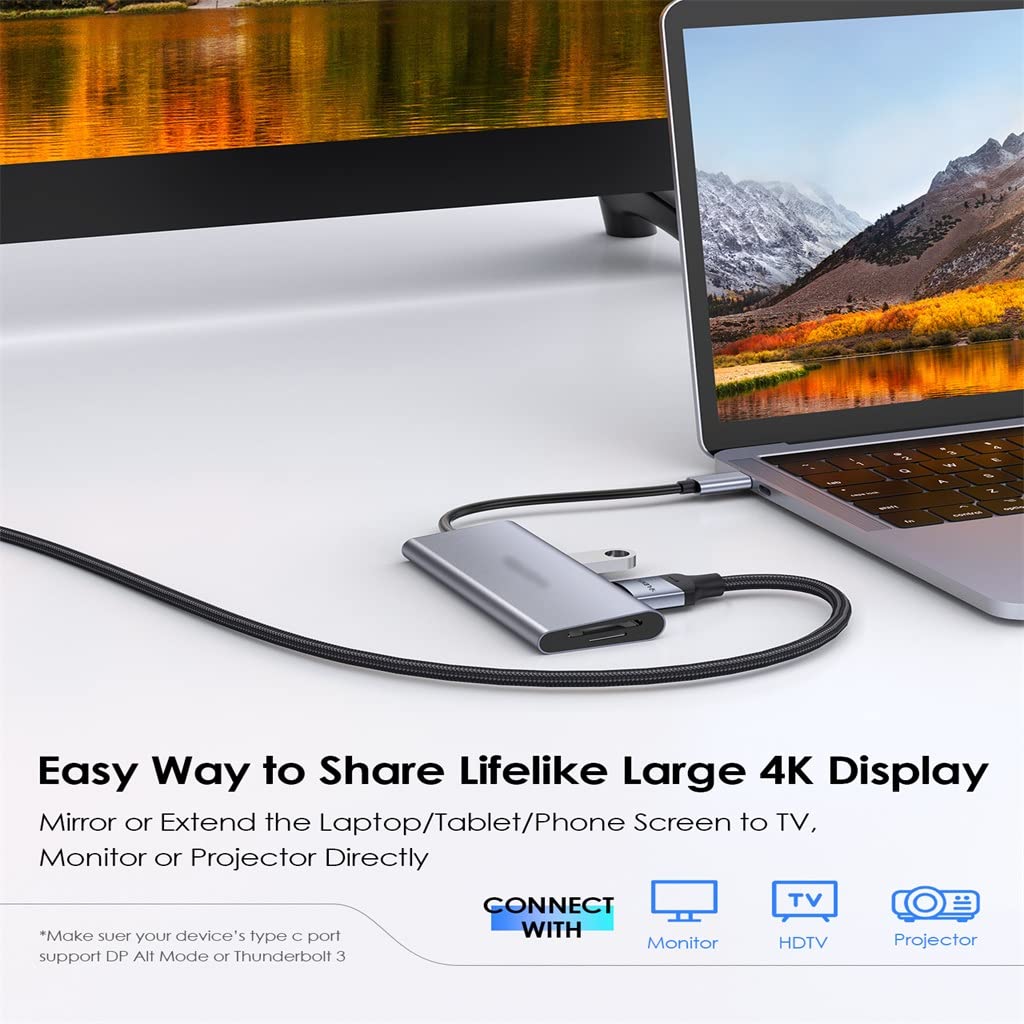USB-C Hub with 4K HDMI, USB 3.0 Ports & Card Reader Adapter