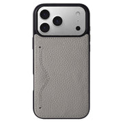 Leather Case for iPhone 17 Series with Card Slot, Slim Protective Cover Gray