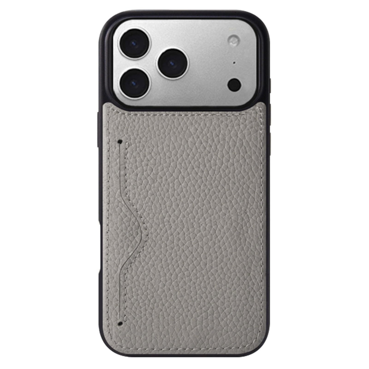 Leather Case for iPhone 17 Series with Card Slot, Slim Protective Cover Gray