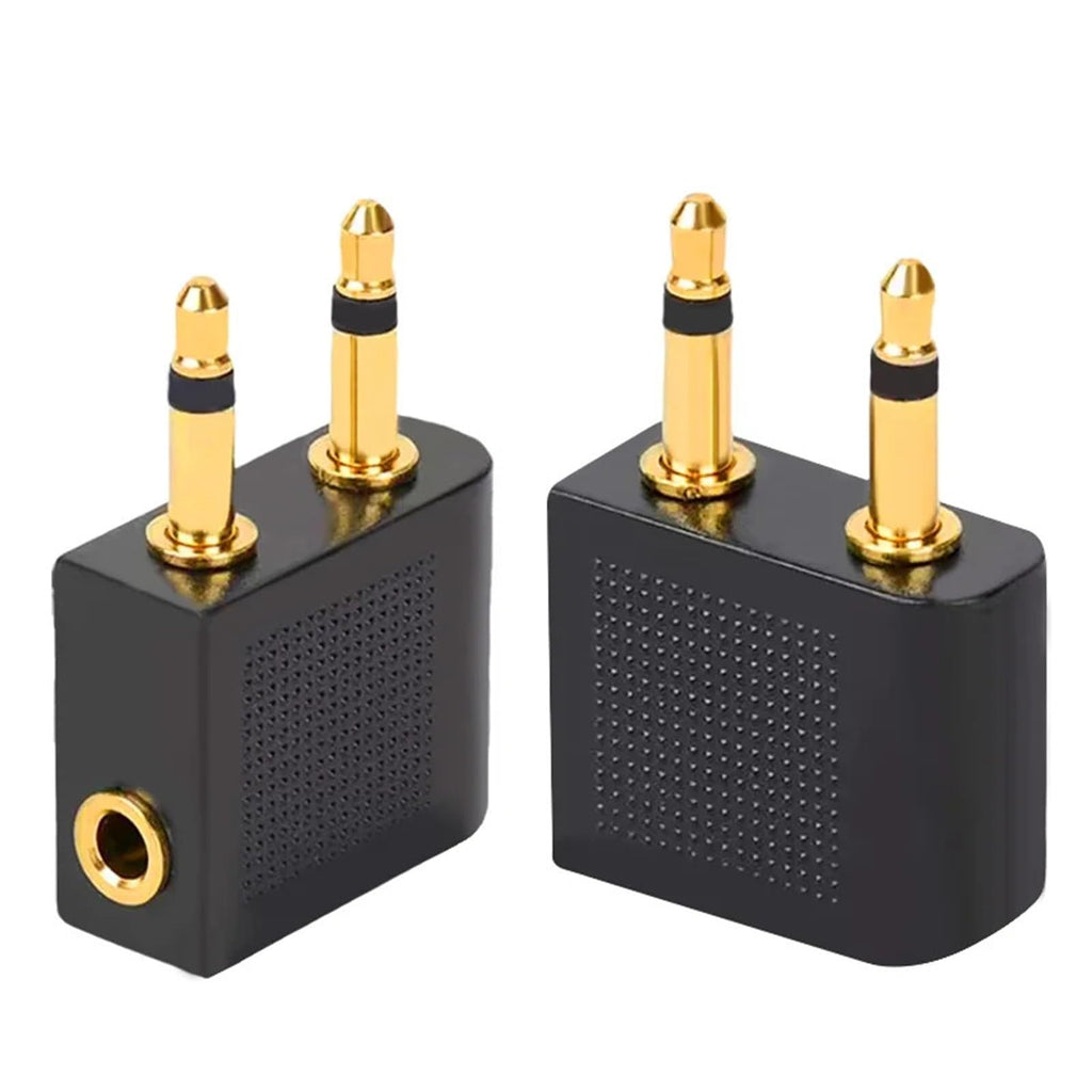 3.5mm Female to Dual Male Audio Adapter for Airline Headphones (5-Pack)