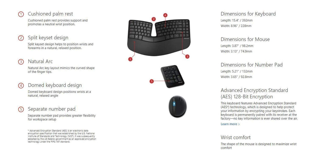 Ergonomic Wireless Keyboard and Mouse Combo with Comfortable Desktop Design