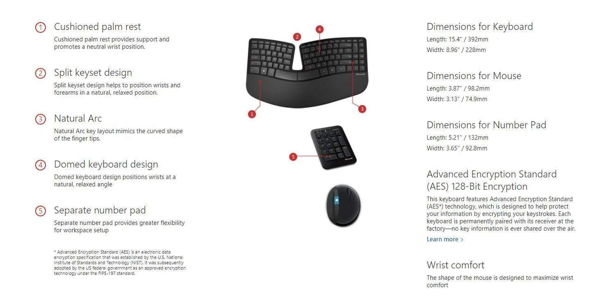 Ergonomic Wireless Keyboard and Mouse Combo with Comfortable Desktop Design