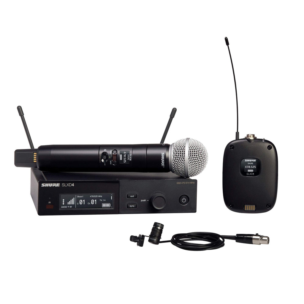 Wireless Handheld & Lavalier Microphone System with Receiver