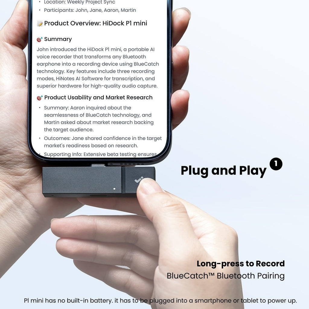 AI Voice Recorder with Transcription & Summary, Smart Audio Recorder with App Control