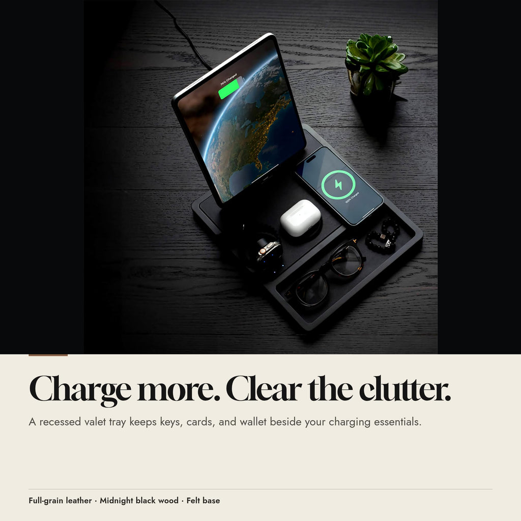 Quad Tray - 4-in-1 MagSafe Magnetic Wireless Charger with iPad Stand Support