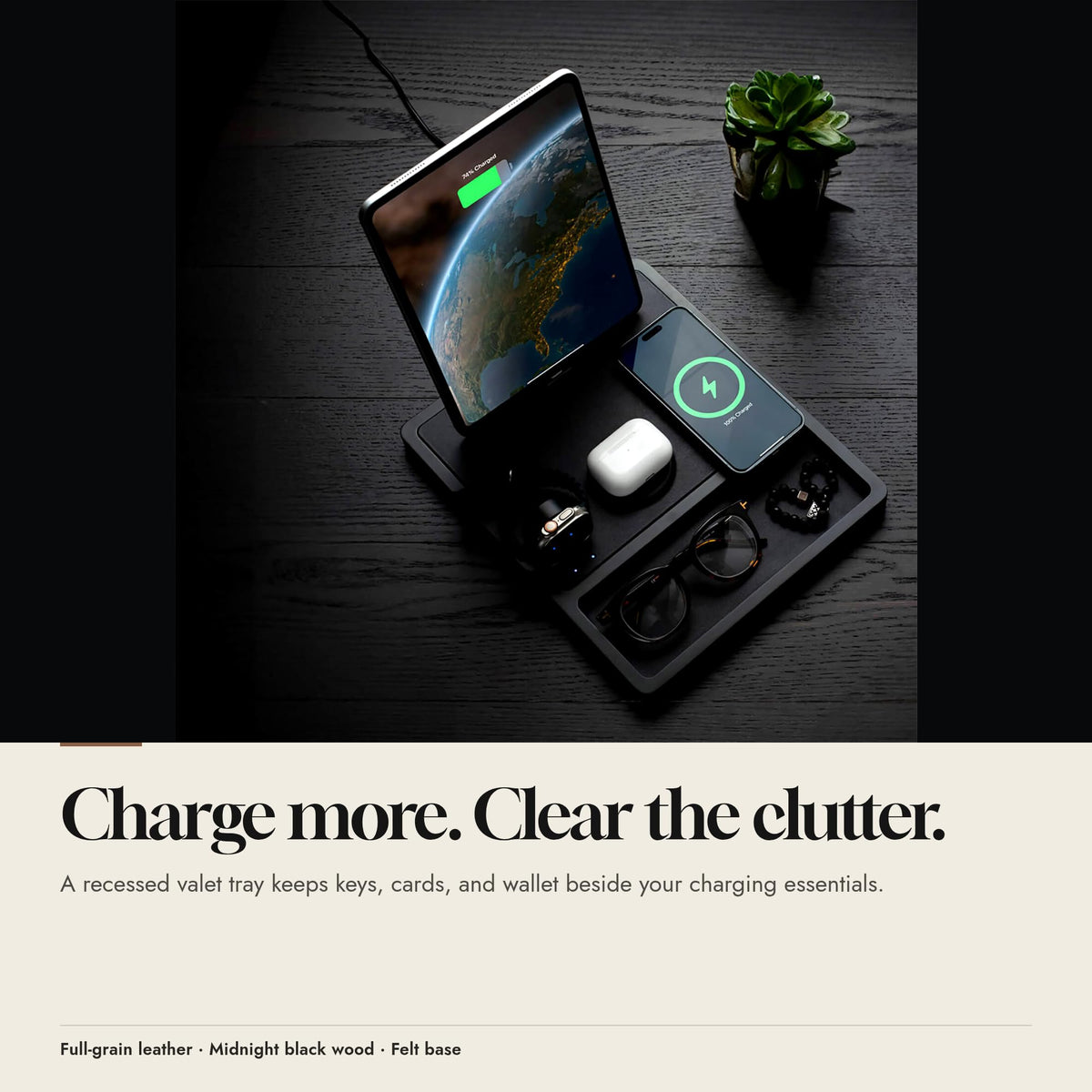 Quad Tray - 4-in-1 MagSafe Magnetic Wireless Charger with iPad Stand Support