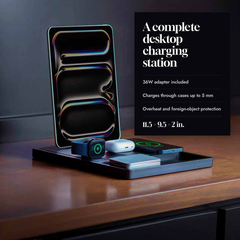 Quad Tray - 4-in-1 MagSafe Magnetic Wireless Charger with iPad Stand Support