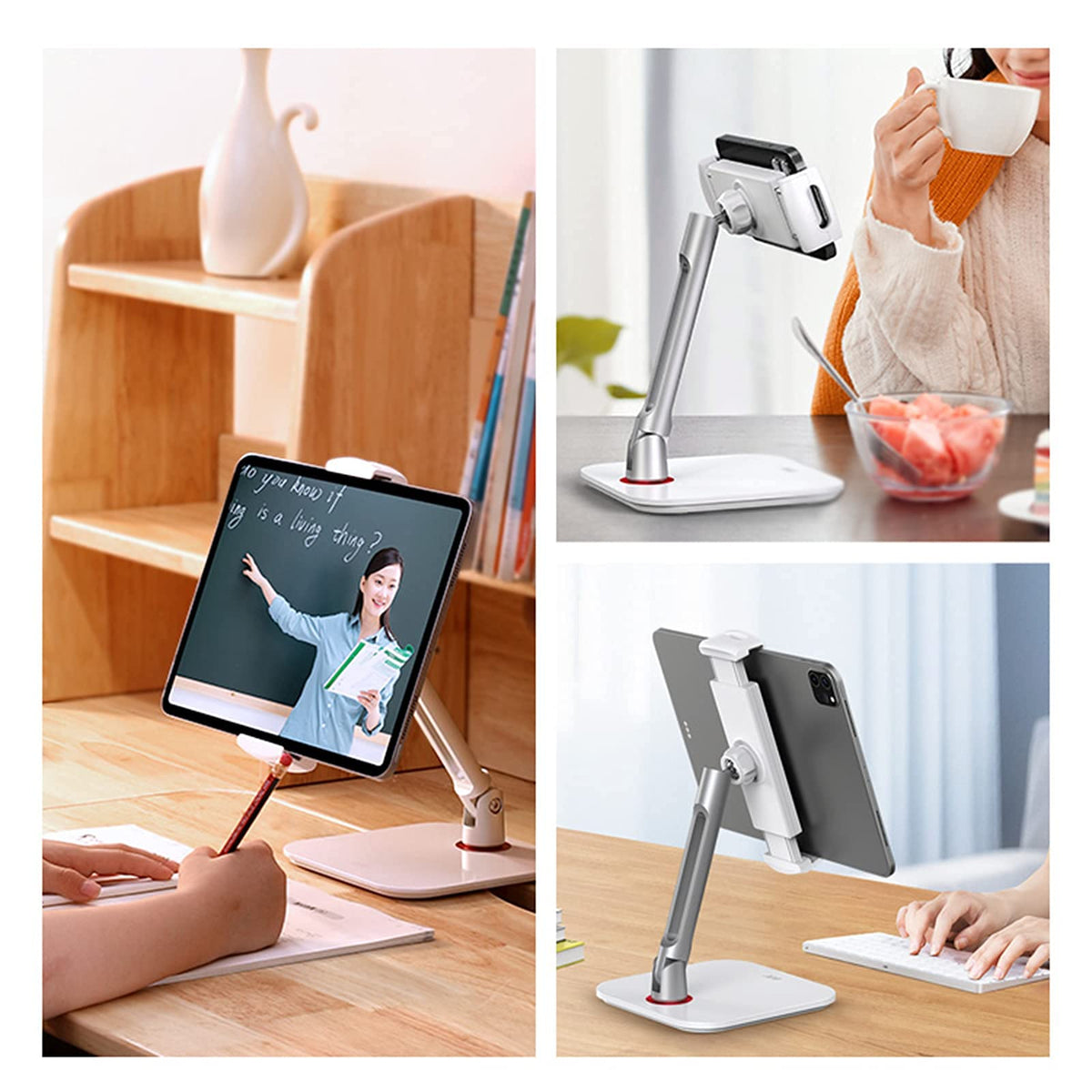 360° Swivel Aluminum Tablet & Phone Stand for Desk, 4.7–13"