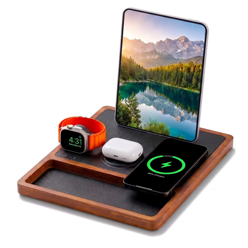 Quad Tray - 4-in-1 MagSafe Magnetic Wireless Charger with iPad Stand Support