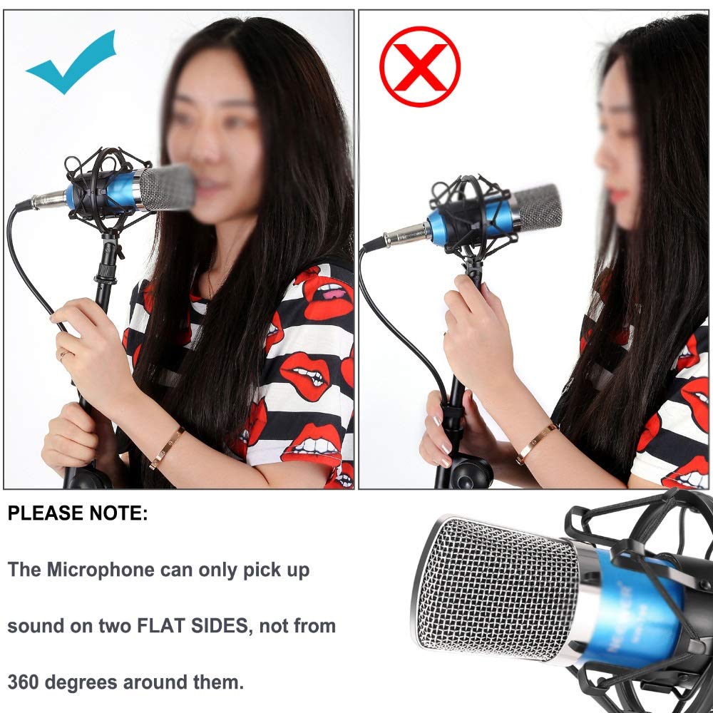 Condenser Microphone with Adjustable Arm Stand & Shock Mount Kit