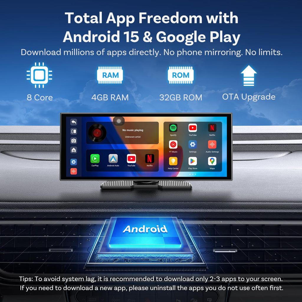 OTTOCAST ScreenFlow 11.4" Wireless CarPlay Screen for Car
