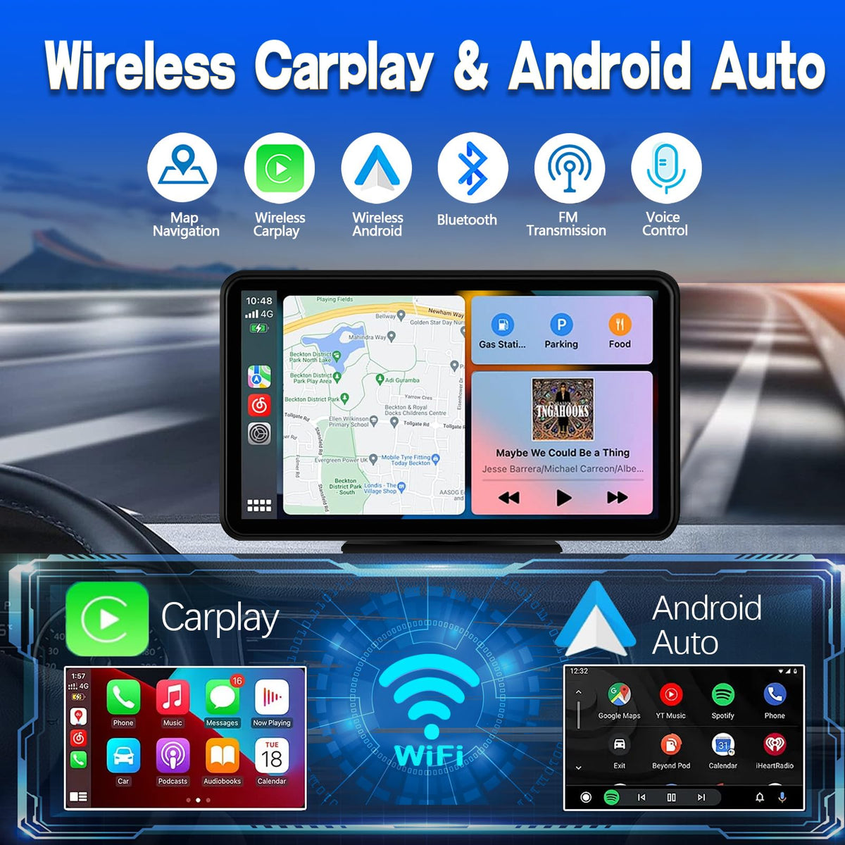 7" HD Portable CarPlay Screen with Apple CarPlay