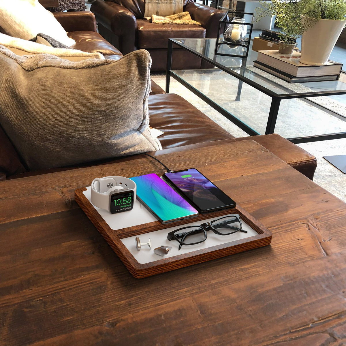 3-in-1 Qi Wireless Charger Tray for Phone, Earbuds & Smart Watch